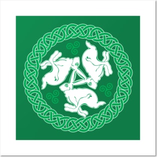 Celtic Triskele Hares Posters and Art